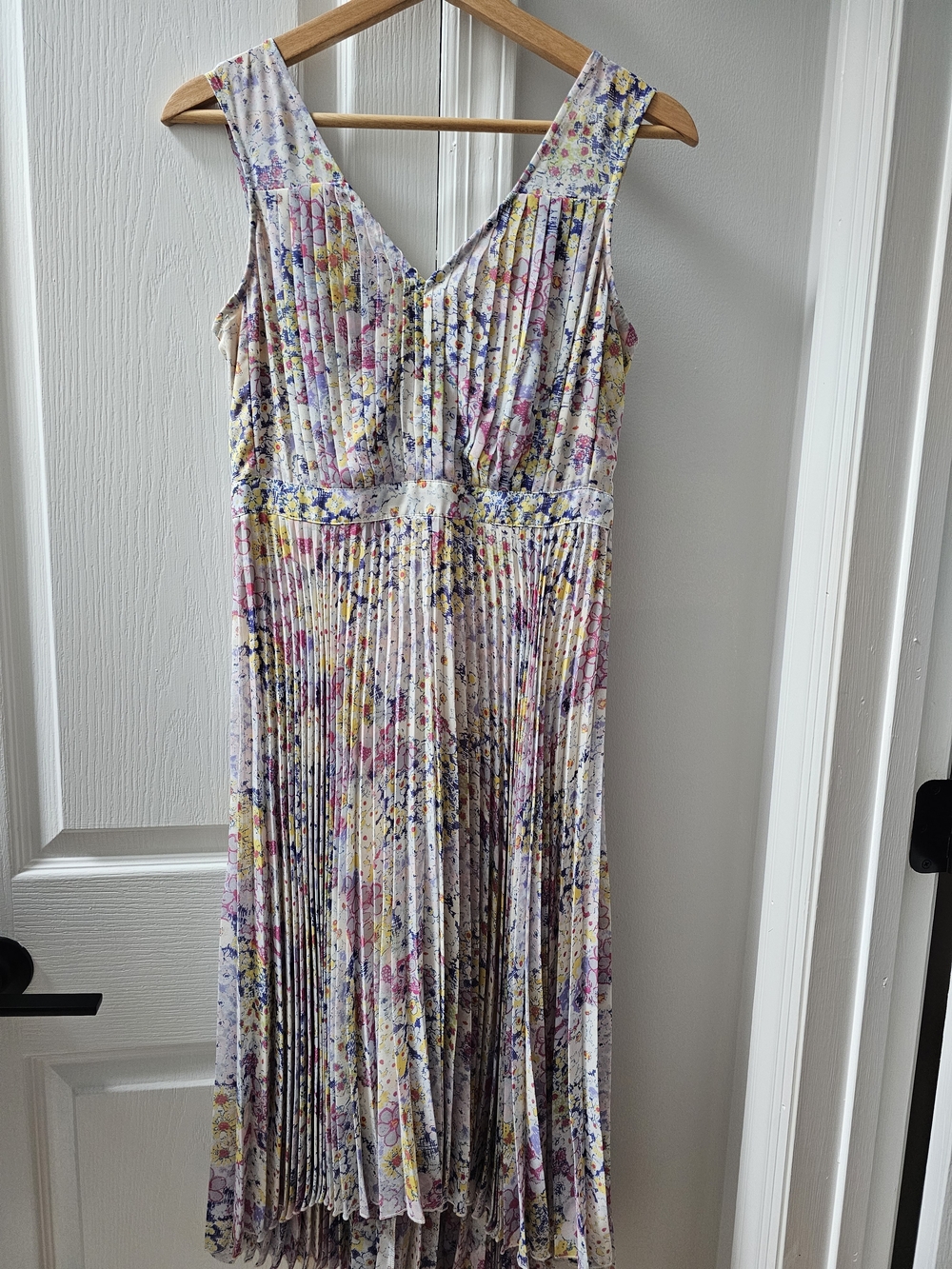 Splendid Multicolor Floral Pleated High-Low Dress